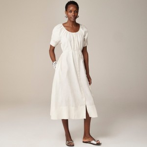 Vestido J.Crew Button-up midi Mujer Natural España | MUVKJH856