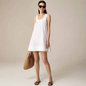 Vestido J.Crew Collection embellished shift cotton poplin Mujer Blancas España | IOYLRZ652