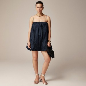 Vestido J.Crew Collection mini bubble satin Mujer Negras España | VCEMIS830