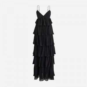 Vestido J.Crew Collection ruffle-tier Mujer Negras España | URPWME190