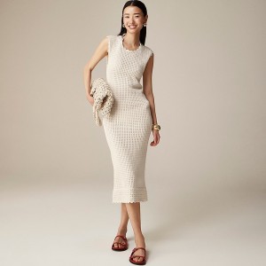 Vestido J.Crew Crochet open-back midi Mujer Natural España | UOLVIA726