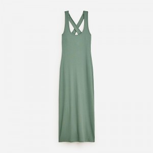 Vestido J.Crew Cross-back midi dress vintage rib Mujer Topiary España | NDOIYA596