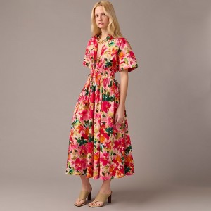 Vestido J.Crew Elena cotton poplin Mujer Rosas España | IBXRVF215