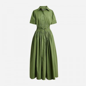 Vestido J.Crew Elena cotton poplin Mujer Verde España | LDPWCA460