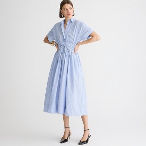 Vestido J.Crew Elena cotton poplin Mujer Azules España | ZAJTKS308