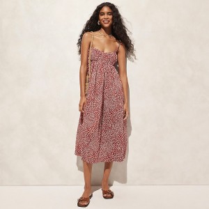 Vestido J.Crew Empire-waist midi Mujer Rojas España | YVUSAF849