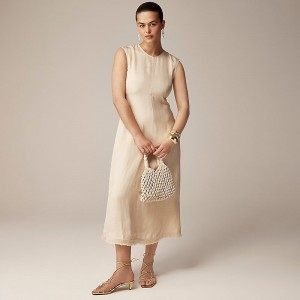 Vestido J.Crew Fringe-trim glossy twill Mujer Plateadas España | XNAYUM659