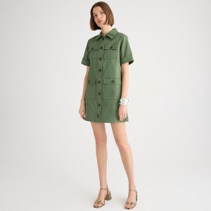 Vestido J.Crew Gamine stretch twill Mujer Verde España | FBZWTE092