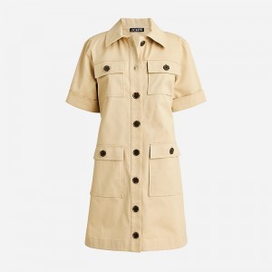 Vestido J.Crew Gamine stretch twill Mujer Kaki España | NBHFQO931