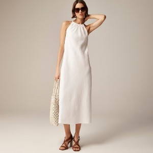 Vestido J.Crew High-neck midi Mujer Blancas España | WIFNVU876