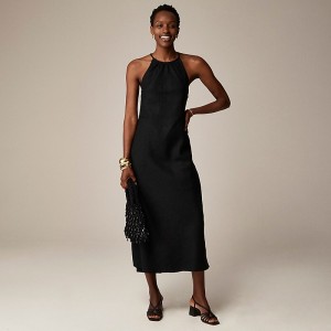 Vestido J.Crew High-neck midi Mujer Negras España | DLXAJK071