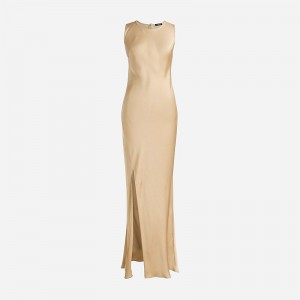 Vestido J.Crew High-neck slip Mujer Kaki Claro España | QYEROV739