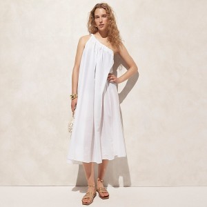 Vestido J.Crew One-shoulder beach Mujer Blancas España | HKZTPF905