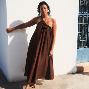Vestido J.Crew One-shoulder beach Mujer Verde Menta España | AFPOZI273