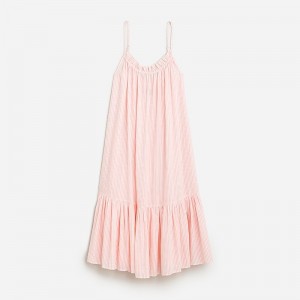 Vestido J.Crew Ruffle beach airy gauze Mujer Brilliant Peony Stripe España | YVCFBH076