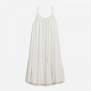 Vestido J.Crew Ruffle beach airy gauze Mujer Blancas España | UBXMDE904