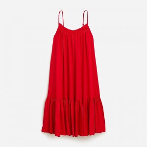 Vestido J.Crew Ruffle beach airy gauze Mujer Rojas España | FOKURT784