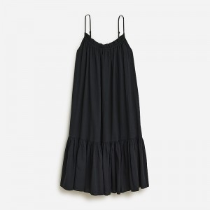 Vestido J.Crew Ruffle beach airy gauze Mujer Negras España | JFTWDH937