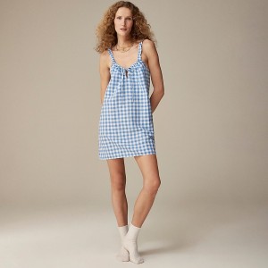 Vestido J.Crew Ruffle-strap sleep gingham Mujer Benette Gingham España | VCINET542