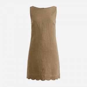 Vestido J.Crew Scalloped-trim shift Mujer Verde Oliva España | FVXSKN924