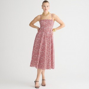 Vestido J.Crew Seamed flare midi Mujer Rojas España | ZPVOQF589