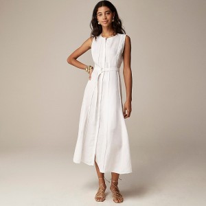 Vestido J.Crew Seamed tie-waist Mujer Blancas España | COVEUY563
