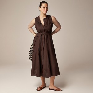 Vestido J.Crew Seamed tie-waist Mujer Chocolate Oscuro España | YEHBMQ176