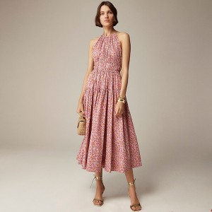 Vestido J.Crew Tie-waist halter Mujer Rosas España | VZDLMA031