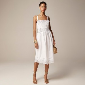 Vestido J.Crew cotton poplin Philomena Mujer Blancas España | LUKVRH462