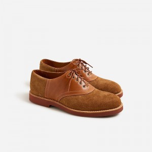 Zapatos de Vestir J.Crew Saddle leather and English suede Hombre Camel English Tan Multi España | YKXHRE732